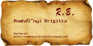 Romhányi Brigitta névjegykártya